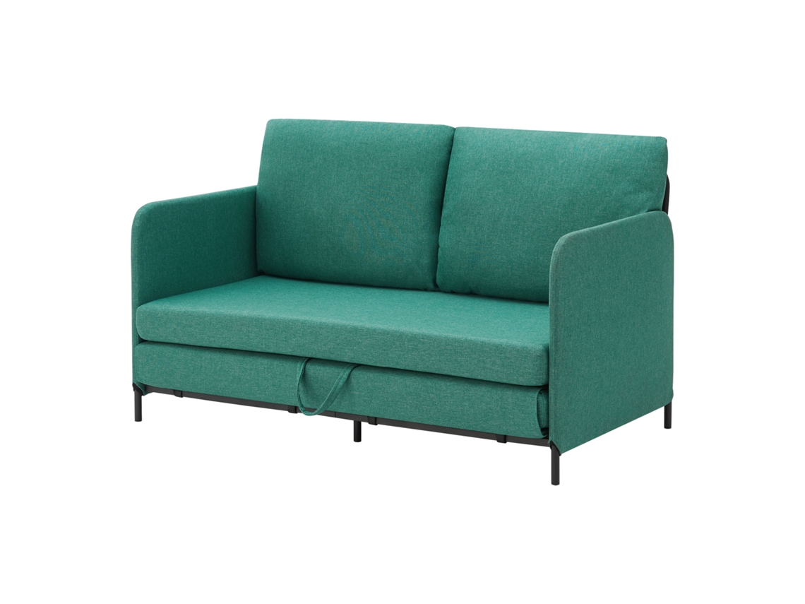 Sofá-cama dobrável Soini design 2 em 1 têxtil espuma metal 78 x 125 x 67 cm Verde [EN.CASA]