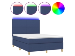 Box Spring Bed, Box Spring Beds Vidaxl Azul Tecido (140 X 190 Cm)