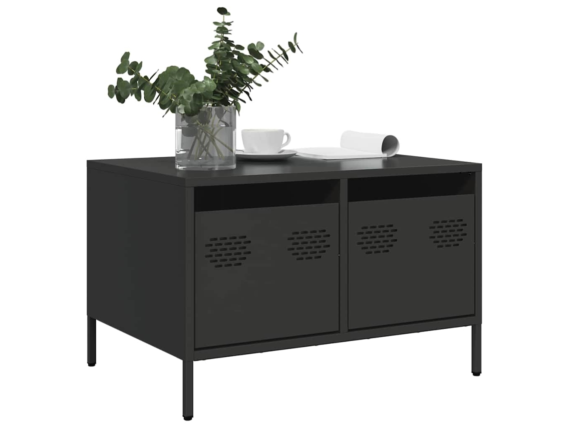 Vidaxl Móvel De Tv 68x50x43,5 Cm Aço Laminado A Frio Preto
