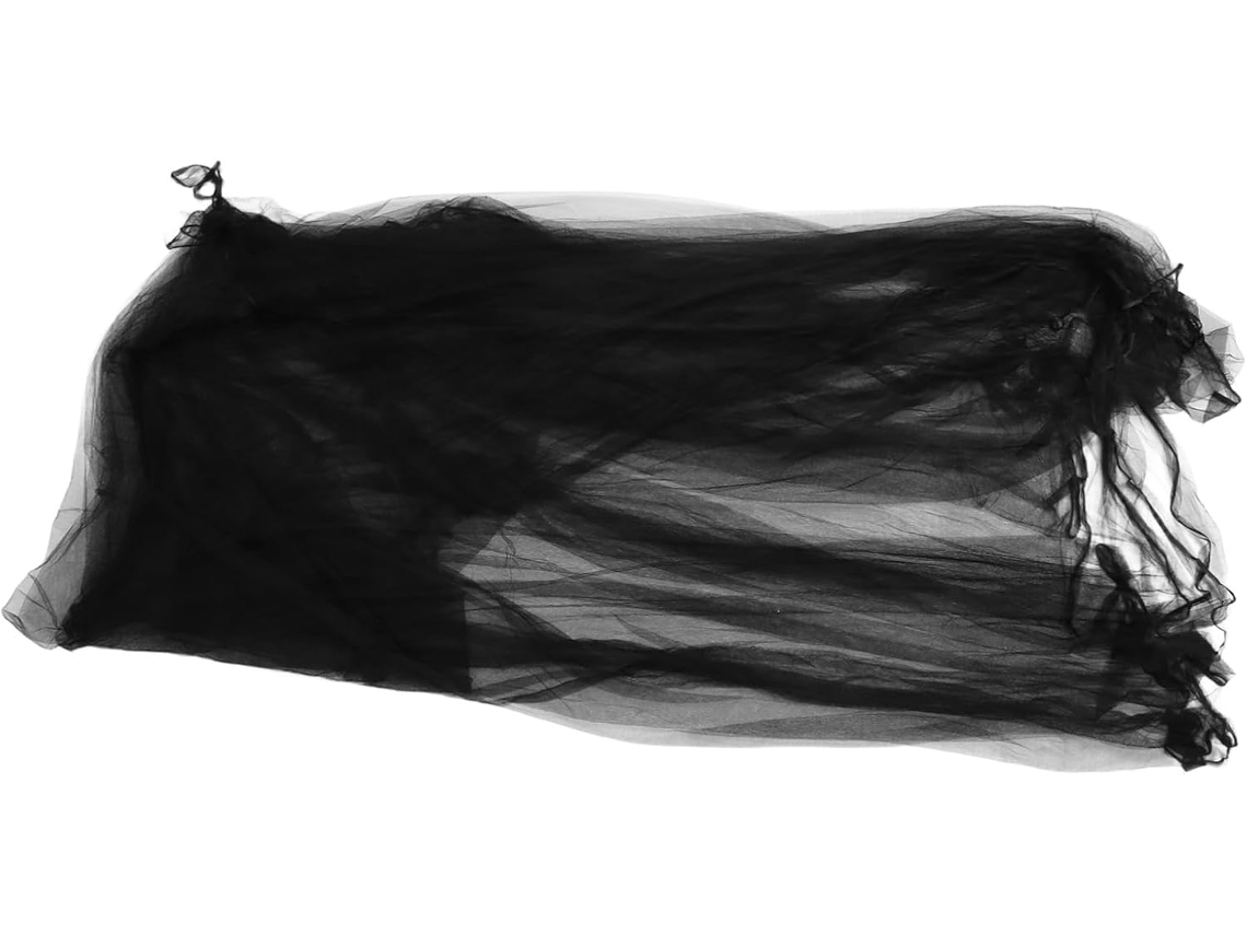 Mosquiteiro Quadrado Grande Para Cama Com Quatro Portas, Preto