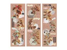 3pcs Adesivos Naturais Vintage Papel Scrapbook Aesthetic Plantas Parede Geladeira