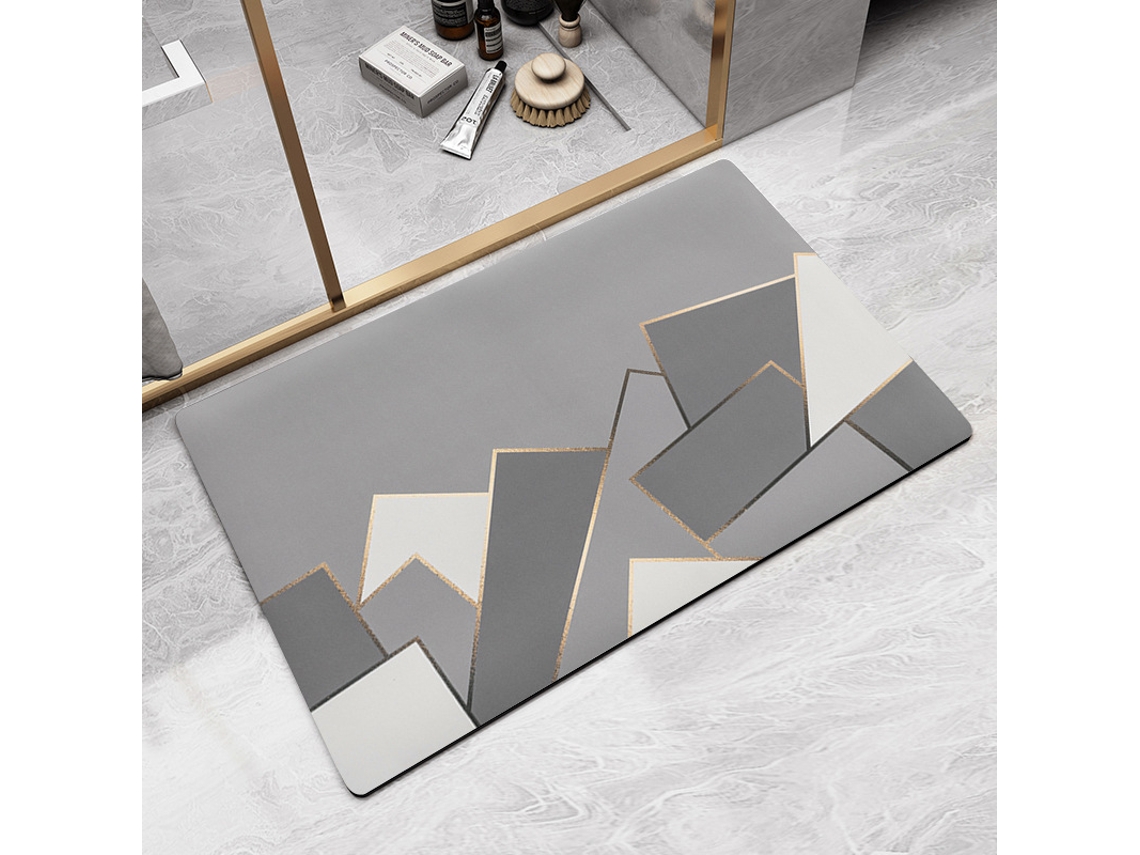 Tapetes de Banho Antiderrapantes Absorventes de Secagem Rápida para Decoração de Banheiro Padrão 2 EVELTEK 40x60CM