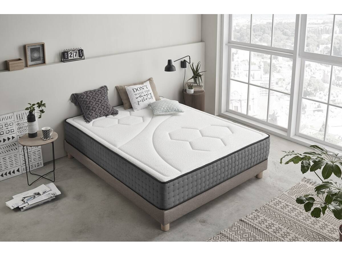 Colchão MOOM NATURE Hexacare Molas Ensacadas Viscoelástico (110x200 cm - Altura: 28 cm)