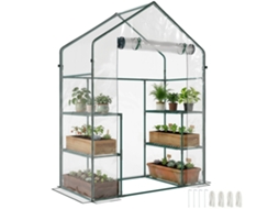 Estufa de Jardim com 4 Prateleiras,1 Porta com Zíper,142x73x195cm,verde BTFORUS