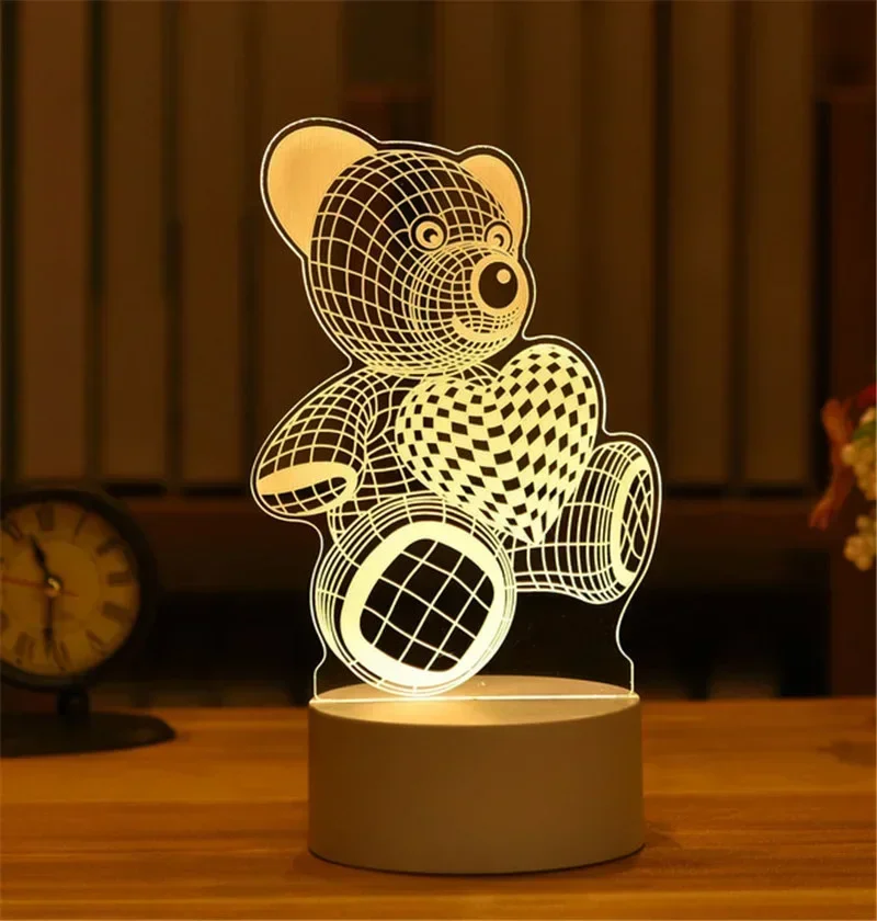 Luminária Led 3d em Acrílico, Pode Ser Usada como Luz Noturna Ou Decoração para Casa. MDUG (luz de 3 Cores)