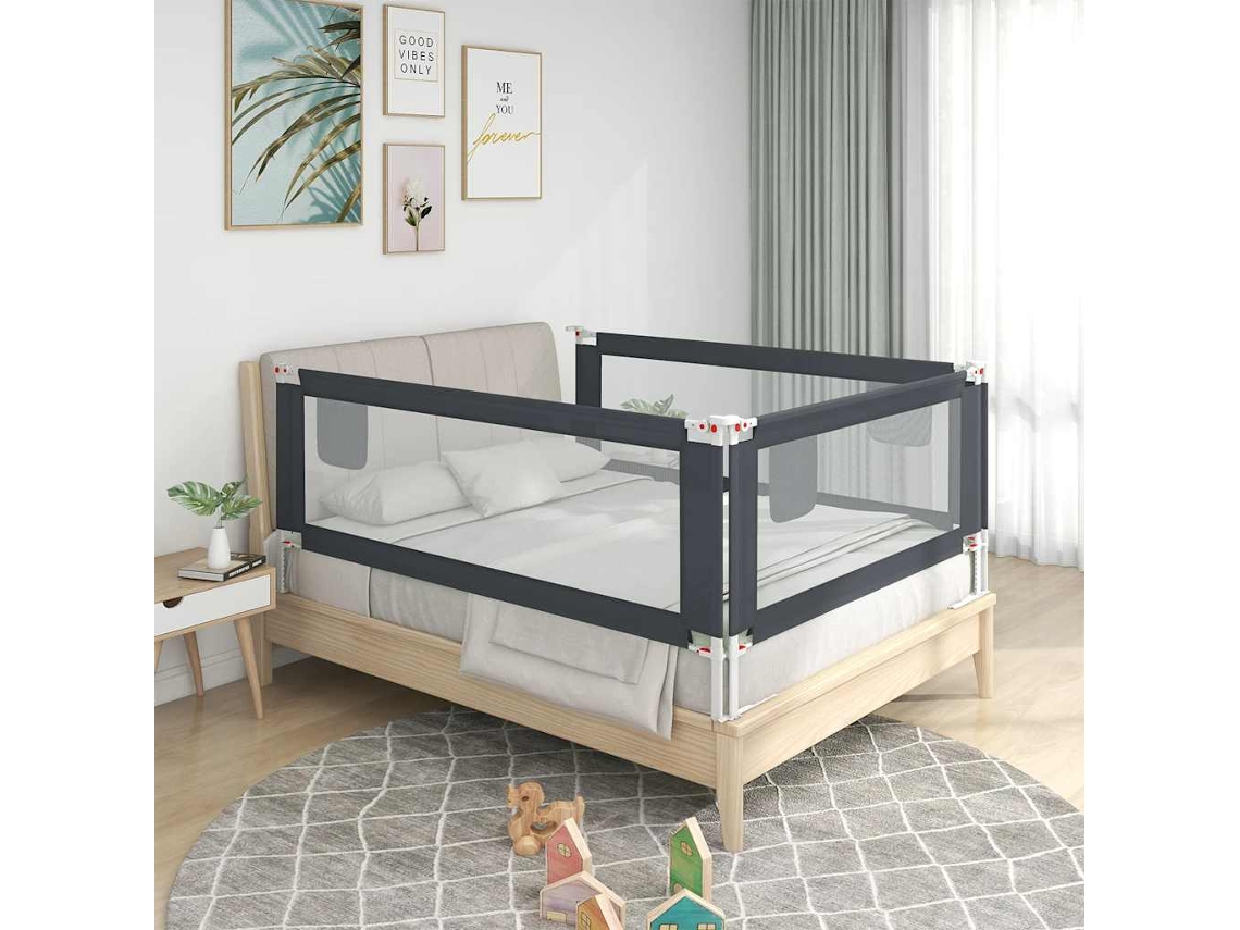 Barra Seguranã§a P/ Cama Infantil Tecido 190x25 Cm Cinza Escuro DKD HOME DECOR