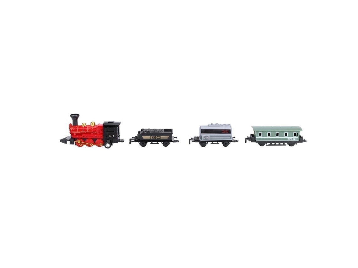 Primerox brinquedo Trem de Vapor Simulado de Liga Clássico com Função de Retorno para Crianças (vermelho)