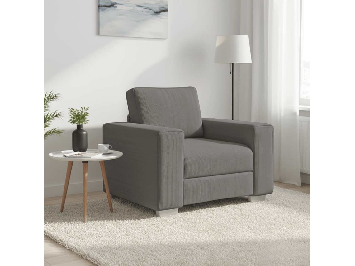 Vidaxl Poltrona 100x77x82 Cm Tecido Corduroy Cinzento-claro