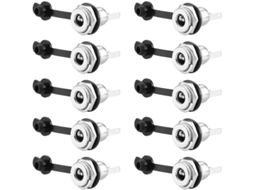 2026-10 Adaptadores De Jack Fêmea 5.5x2.1mm Com Tampa Antipolvo Para Laptop, Áudio, Cctv E Eletrônica