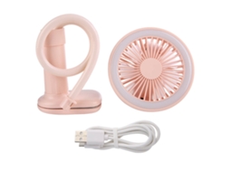 Ventilador Portátil De Clipe Laxiscreed Com Luz Led, Recarregável Por Usb, Multissuporte, Ideal Para Mesa Ou Viagem