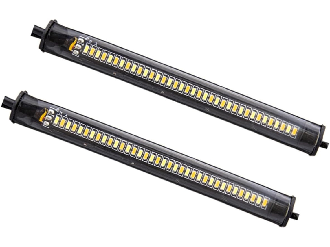 Piscas De Led Flexíveis De Alta Potência, 2 Peças, Alumínio Preto