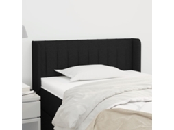 Vidaxl Cabeceira De Cama C/ Abas Tecido 93x16x78/88 Cm Preto