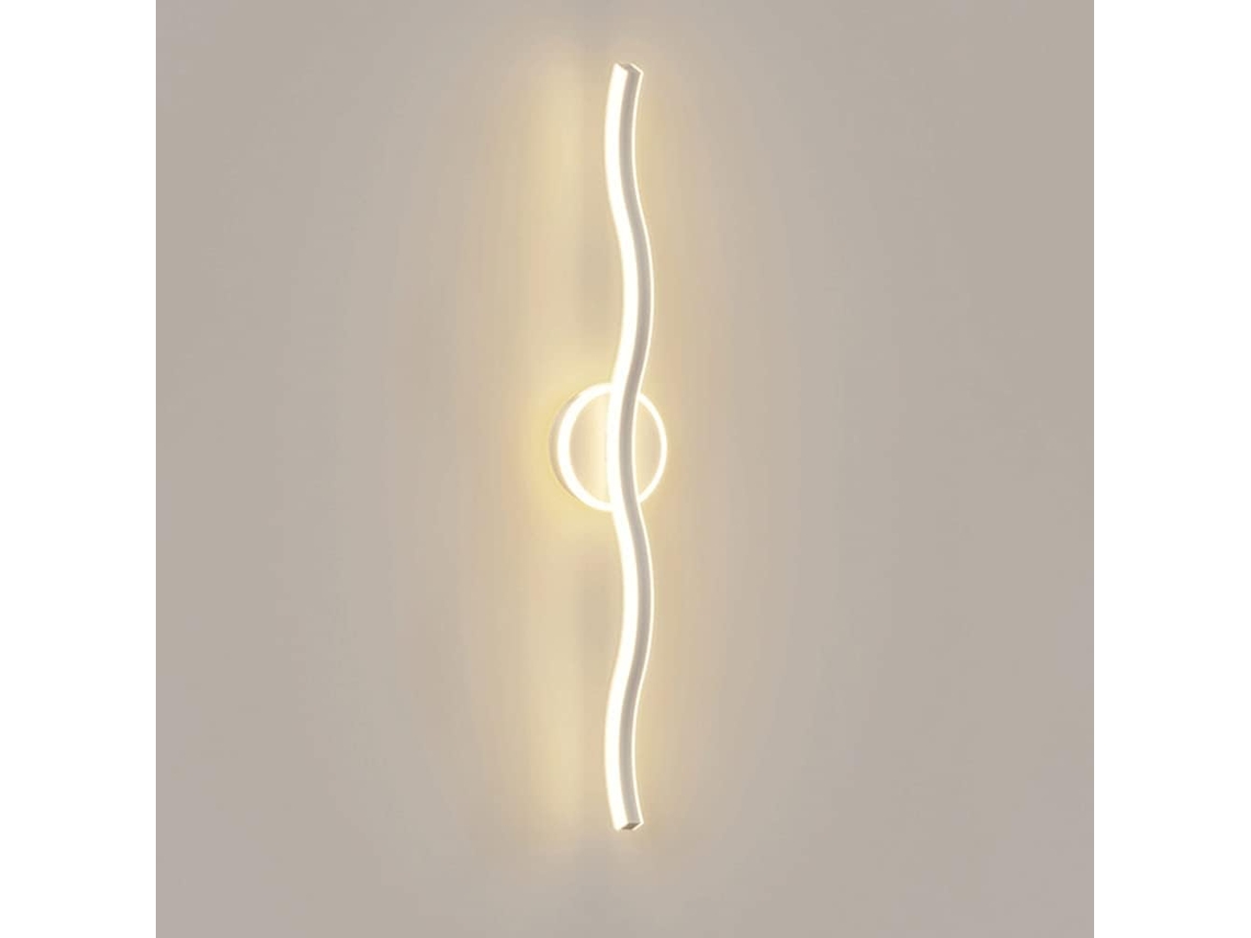 Applique Mural Branca, De Metal, De Acrílico, Led, Moderna, Linear, 3000k, Para Cabeceira