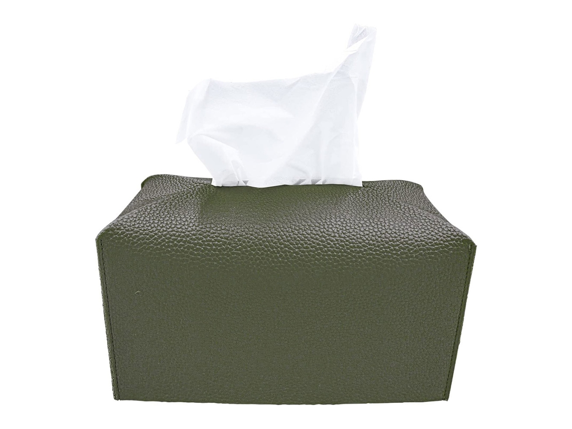 Gaveta de Tecido de Couro Simples e Colorida Bolsa de Tecido de Mesa Caixa de Papel Retangular