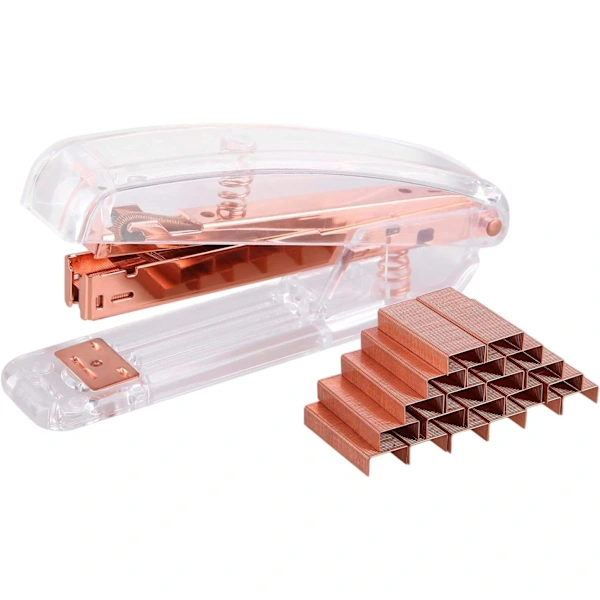 Grampeador Transparente com Mola e 1000 Grampos BRILVIBERA