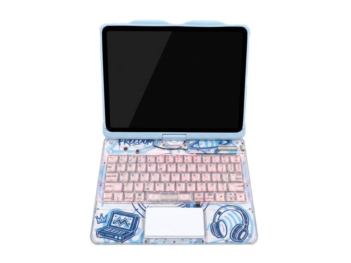 Teclado Mágico Para Ipad Pro 11 Polegadas (2018/2020/2021/2022), Retroiluminado, Rotativo, Bluetooth 5.3, Azul