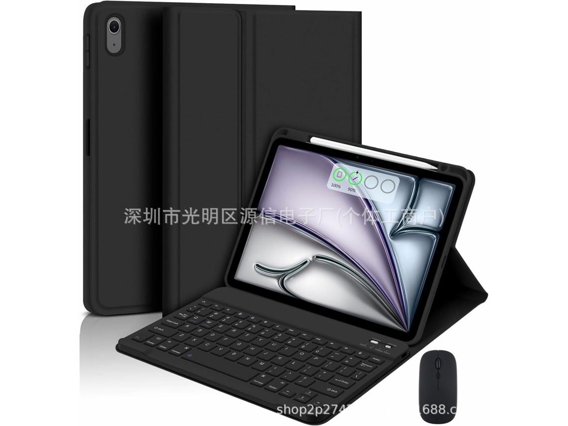 Capa Com Teclado Para Tablet Lurelia, Compatível Com I Pad Pro 13" 2024, Azul, Teclado Bluetooth, Rato 2.4g