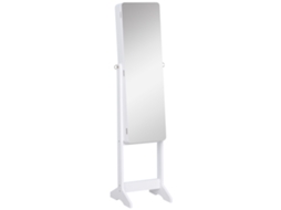 Joalheiro de Pé Com Espelho Mdf Cor Branco 30x36x146 cm Homcom