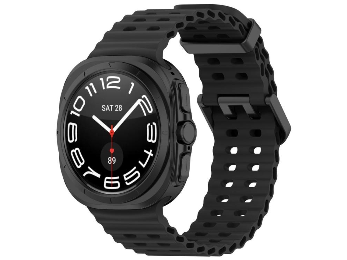 Bracelete Silicone Ocean Hole com Fecho Duplo e Furos Cinza Escuro para Samsung Galaxy Watch Ultra XIAOMOYU (47mm)