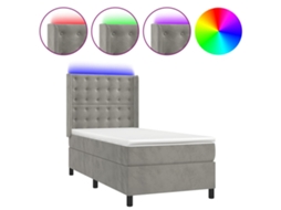 Box Spring Bed, Box Spring Beds Vidaxl Cinzeto Veludo (100 X 200 Cm)