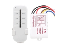 Interruptor de Controle Remoto Sem Fio 4 Caminhos 4*1000w para Lâmpadas Led | S/MARCA