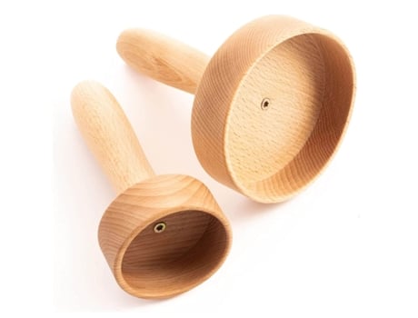 Conjunto de 2 copos massageadores de madeira para maderoterapia, drenagem linfática, celulite TUULI