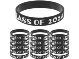 Pulseira De Formatura Gadpiparty Em Silicone Preto Com Gravação Da Turma 2024, Pacote Com 50 Unidades, Design Elegante E