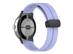 Bracelete Silicone Fivela Magnética para Google Pixel Watch Fivela Preta/Luz Roxa