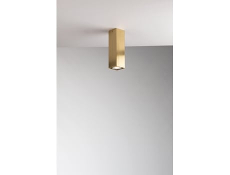 Plafon Quadrado Fluke em Metal Dourado 20cm