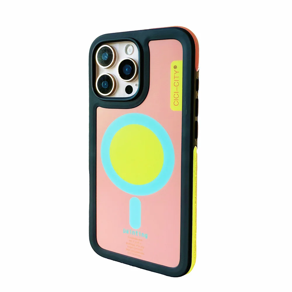 Capa Magsafe Para Iphone (para Iphone 17, Preta/rosa)