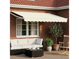 Vidaxl Toldo Retrátil Manual Com Leds Creme E Branco 2,5 X 2 M