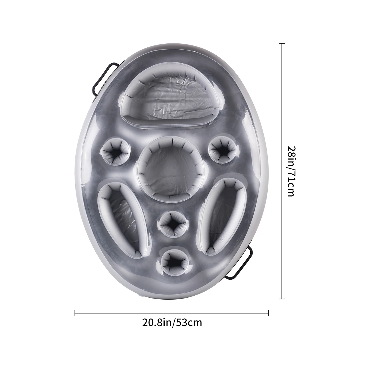 (cinza) 1 Suporte Inflável Espesso Para Bebidas, Suporte Flutuante Para Copos, Bandeja Portátil Para Cubos De Gelo, Com Suporte Para Copos