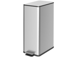 Lixeira De Aço Inoxidável De 20 Litros Com Tampa E Pedal, Balde Interno, Ideal Para Sala De Estar E Escritório, 21,5 X 37,2 X 57 Cm.