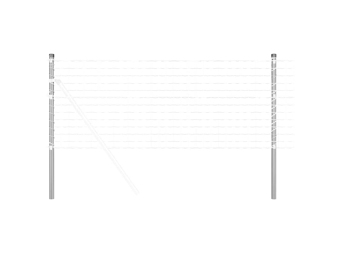 Conjunto 12 Poste De Cerca Vidaxl Prateado Aço (50 Cm)