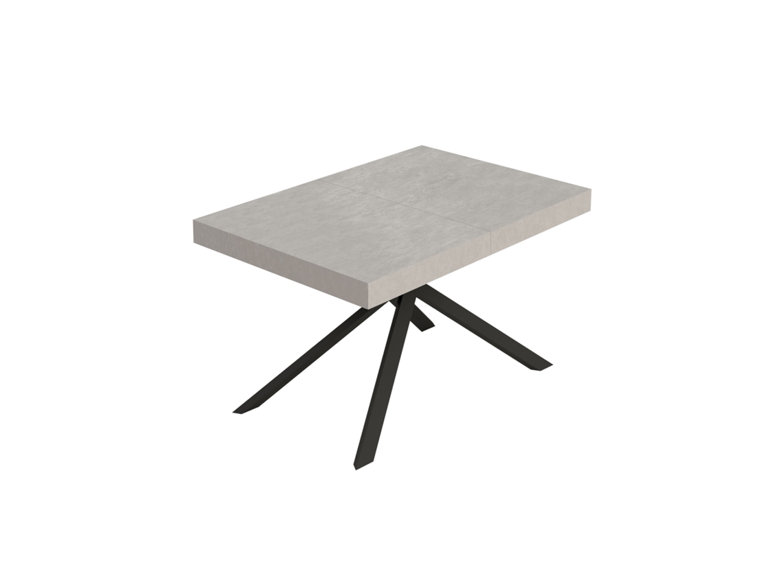 Mesa Extensível Niket Cashmere 120/224x90 Cm Com Pés Antracite Itamoby