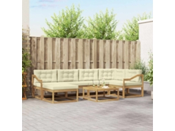 Vidaxl Conjunto De Sofás Para Exterior 7 Unid. Branco E Creme