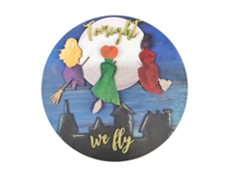 Placa de madeira para porta de Halloween, 40x40cm LAXISCREED