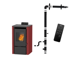 Salamandra A Pellets Anita 7,6 Kw Bordeaux Sannover Kit De Instalação