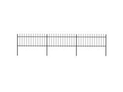 Vidaxl Cerca De Jardim Com Topo Em Forma De Lança Em Aço 537x80 Cm, Preta