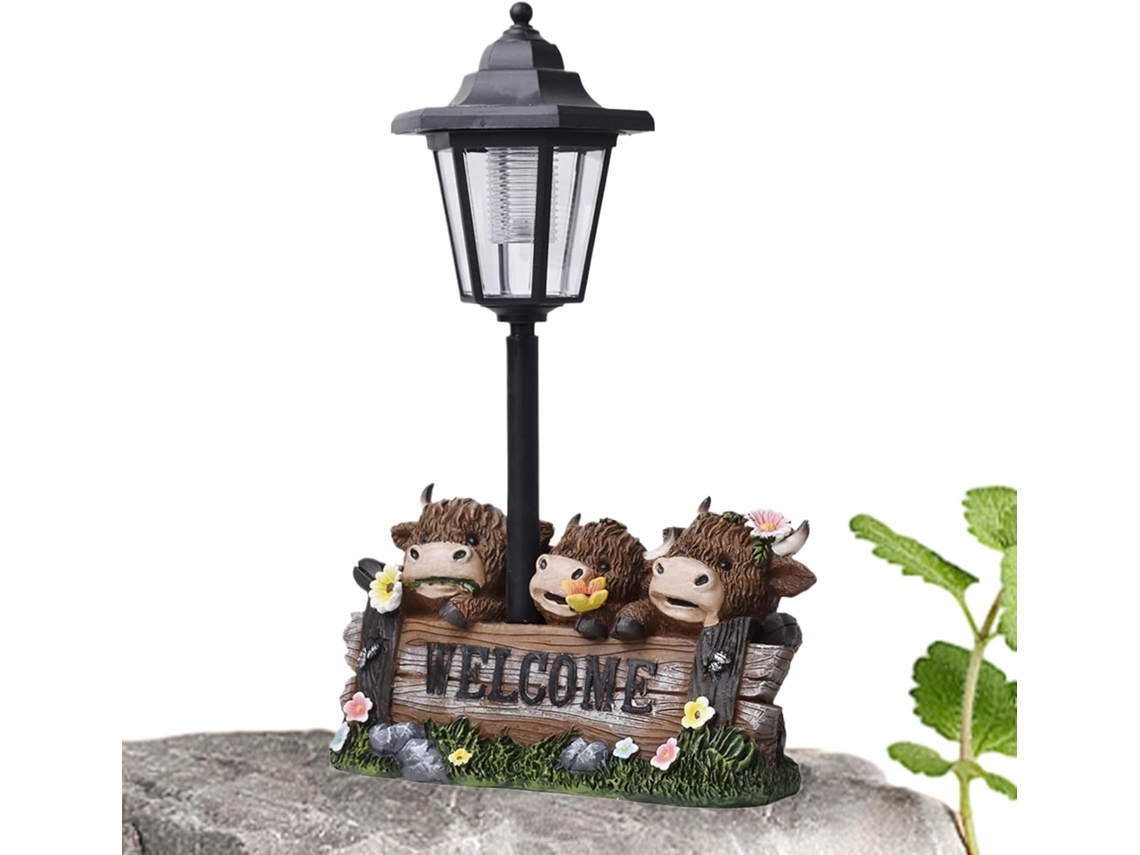 Decoração De Jardim Com Vaca Das Terras Altas | Estatueta Divertida De Resina Para Paisagem Estátu Gokoco