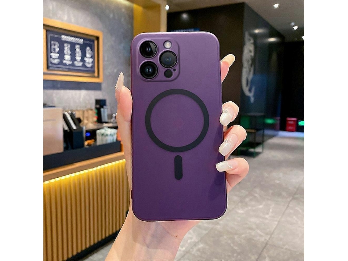 Capa Magnética Fosca Compatível Com Iphone 15 Pro Max E Protetor De Lente De Câmera