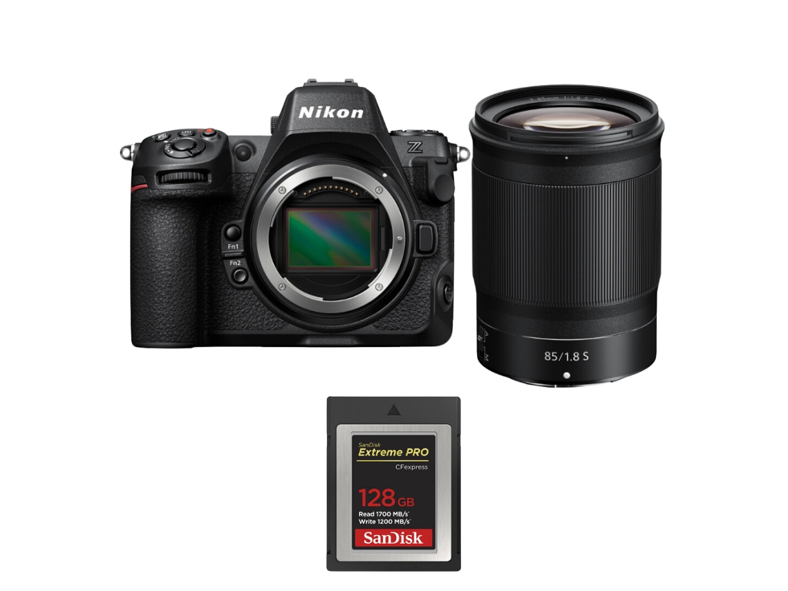 Z8 + Z 85mm F/1.8 S + 1 Sandisk 128gb Extreme Pro Cfexpress Type B Máquina Fotográfica Híbrida Full frame + Ebook Pricedirect NIKON