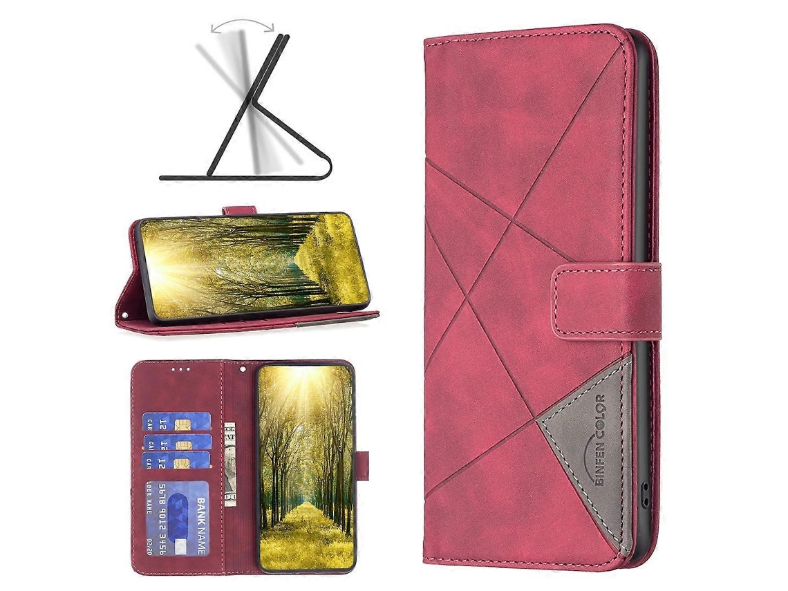 Capa De Celular Em Couro Com Textura De Losango E Fecho Magnético Para Samsung Galaxy A04 4g