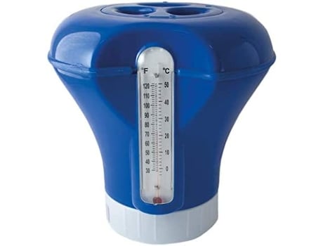 Dispensador de Cloro Flutuante SIQUA com Termômetro. Dispensador Automático de Cloro para Piscinas Kit de Manutenção de Piscinas e Spas.