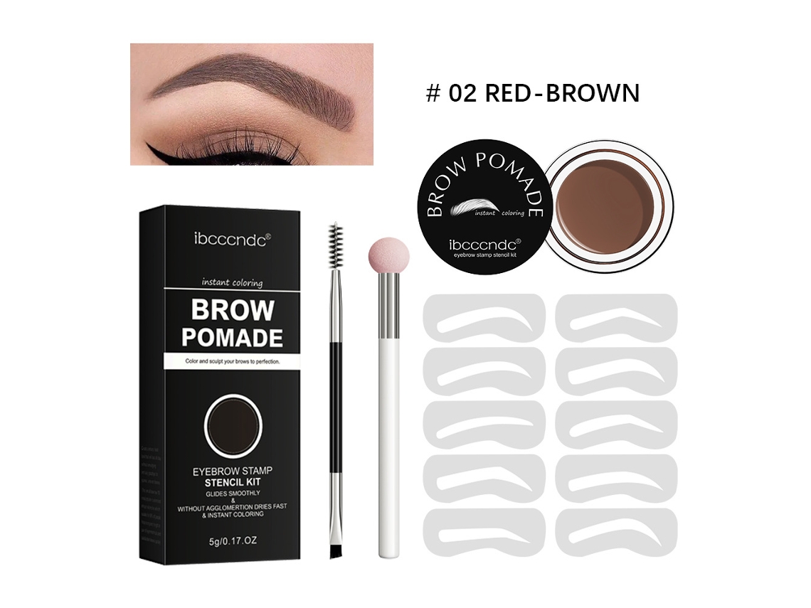 Kit De Estêncil De Carimbo De Sobrancelha Para Maquiagem De Sobrancelhas À Prova Dágua, Kit De Trio De Carimbo De Sobrancelha Com Aplicador D Ehstmind