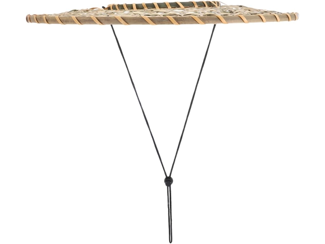 Chapéu Cônico Em Bambu Trançado, 40 Cm - Para Uso Prático E Funcional