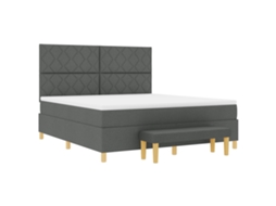 Cama Bocom Colchão & Banco Cinza Escuro Tecido Vidaxl Cinzento Fabric (180x200 Cm)