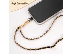 Alça Universal Para Celular, Corrente Metálica Antifurto Transversal Para Celular, Colar Para Celular Feminino.