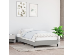 Vidaxl Estrutura de Cama Sem Colchão 100x200 Cm Tecido Cinzento claro