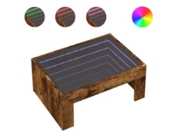 Mesa de centro com luzes LED Infinity MAISON EXCLUSIVE Carvalho Fumado (70x50x30 cm)
